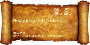 Medgyesy Sándor névjegykártya